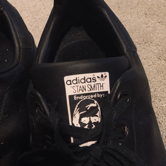Black Adidas Original Stan Smith Sneakers - Picture 3 of 3